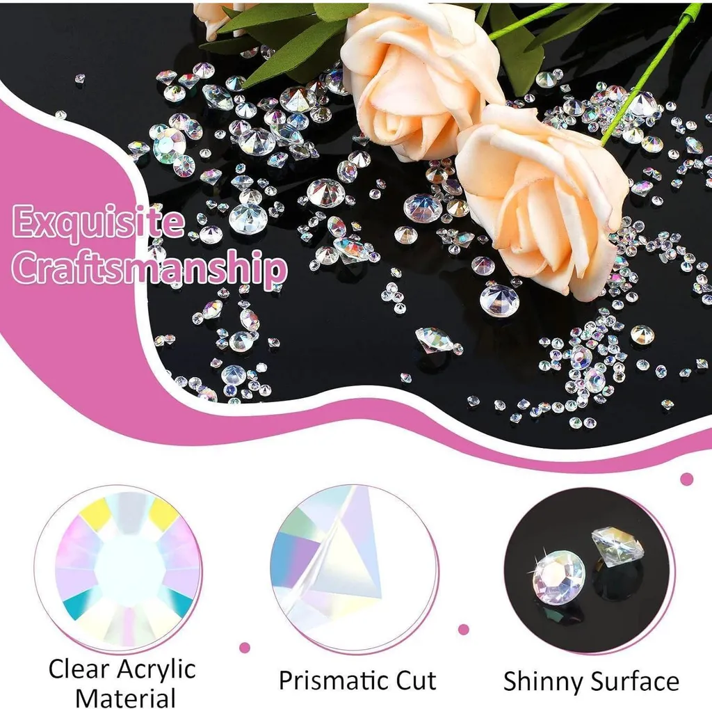 Décoration de Table Mariage Diamants Transparent 4000pcs 3mm 6mm 10mm