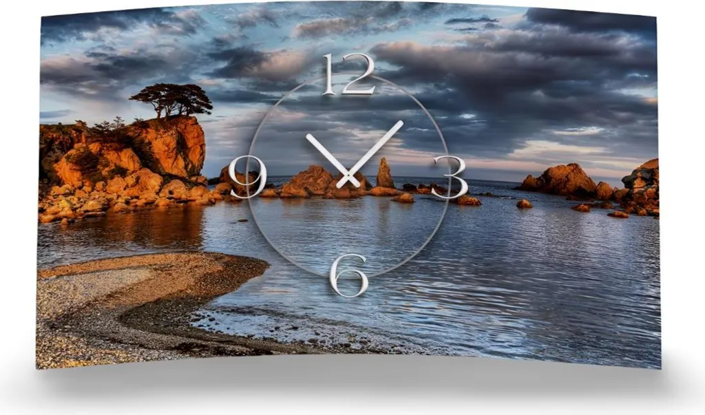 Déco murale zen avec horloge design plage pour salon et bureau calme