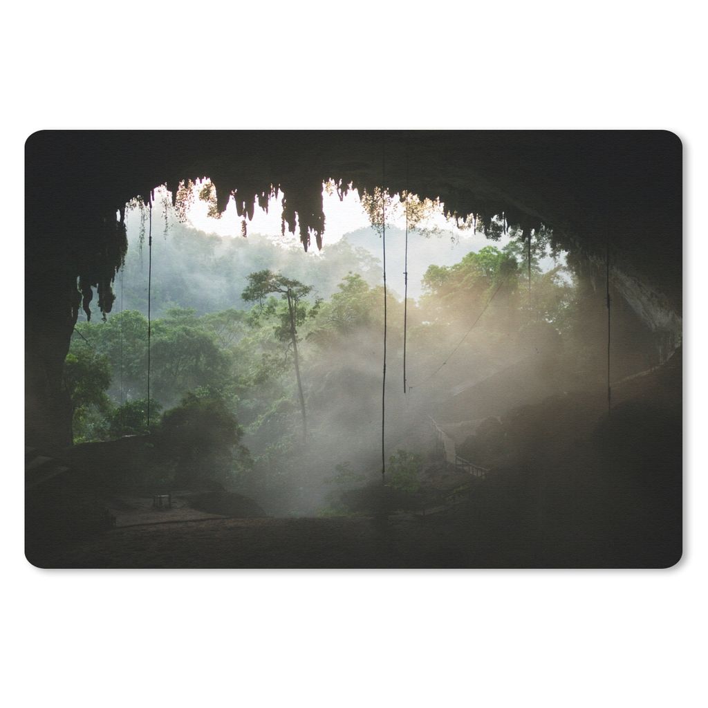 MuchoWow Schreibtischunterlage Natürliche Höhle im Regenwald von Malaysia 60x40 cm - XXL Mauspad - Großes Mauspad