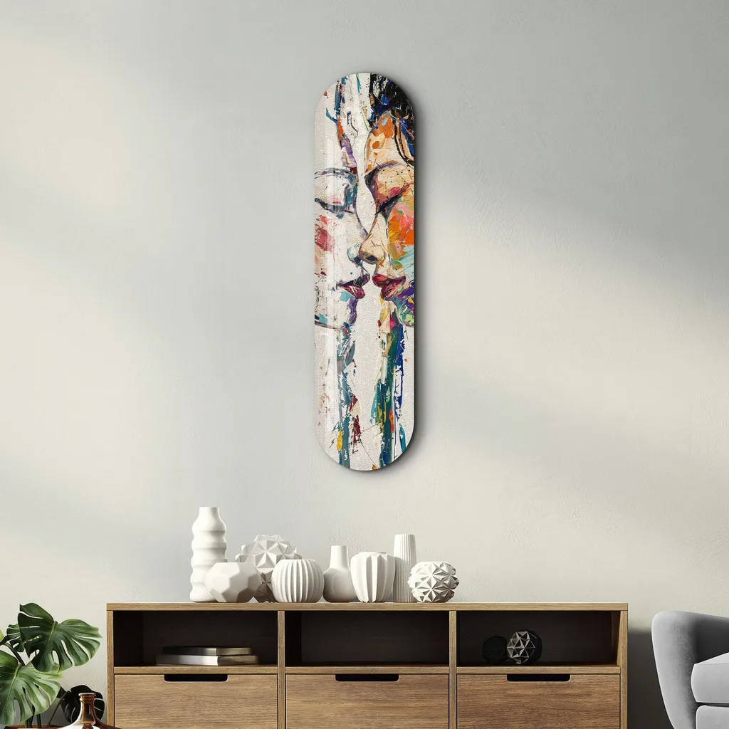 Tableau Décoratif en Verre Trempé Design Two Girls Format Panorama 80cm