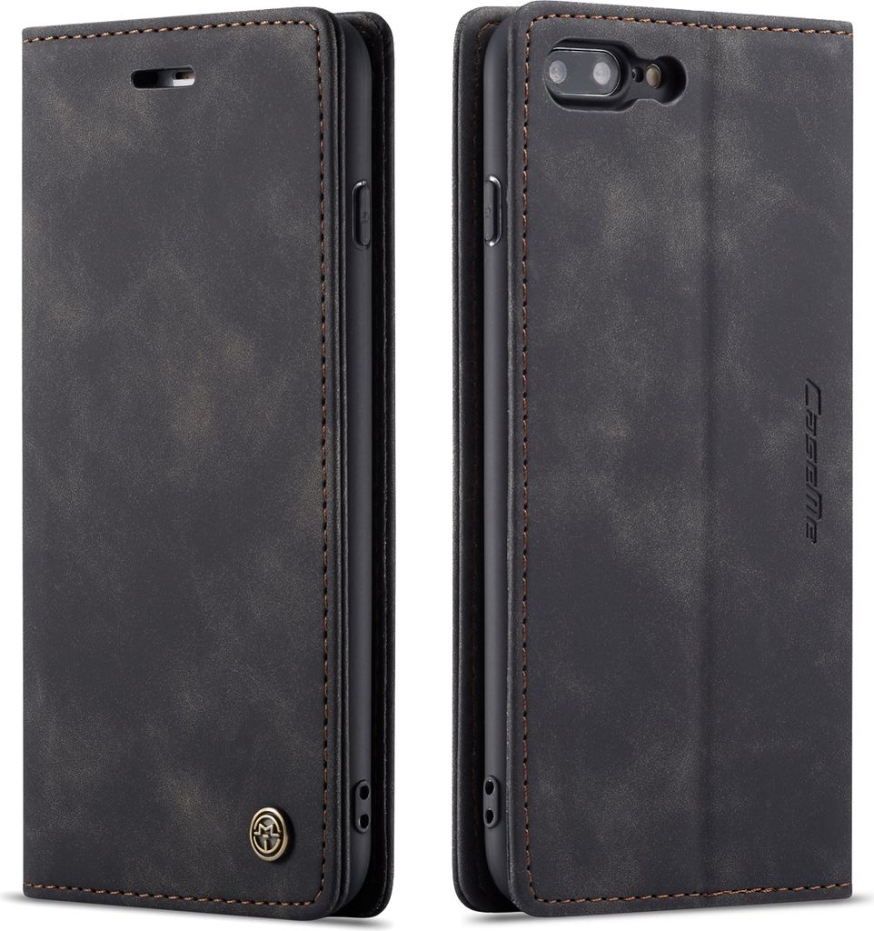 iPhone 8 Plus Hülle, LaimTop Retro Kunstledertasche TPU Innere, Kartenfächer, Magnetverschluss, Klapphülle mit Standfunktion Schutzhülle für i...