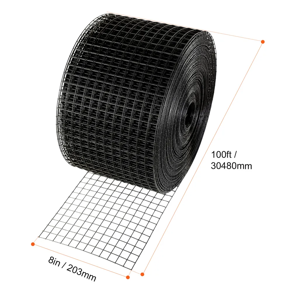 VEVOR protezione dagli uccelli per moduli solari, 20,3 cm x 30,5 m, rete di protezione dai piccioni per impianti solari con 70 elementi di fissaggio in acciaio inox, protezione dei moduli solari con rivestimento in PVC antiruggine, rete in rotoli da 1,27 cm - 8