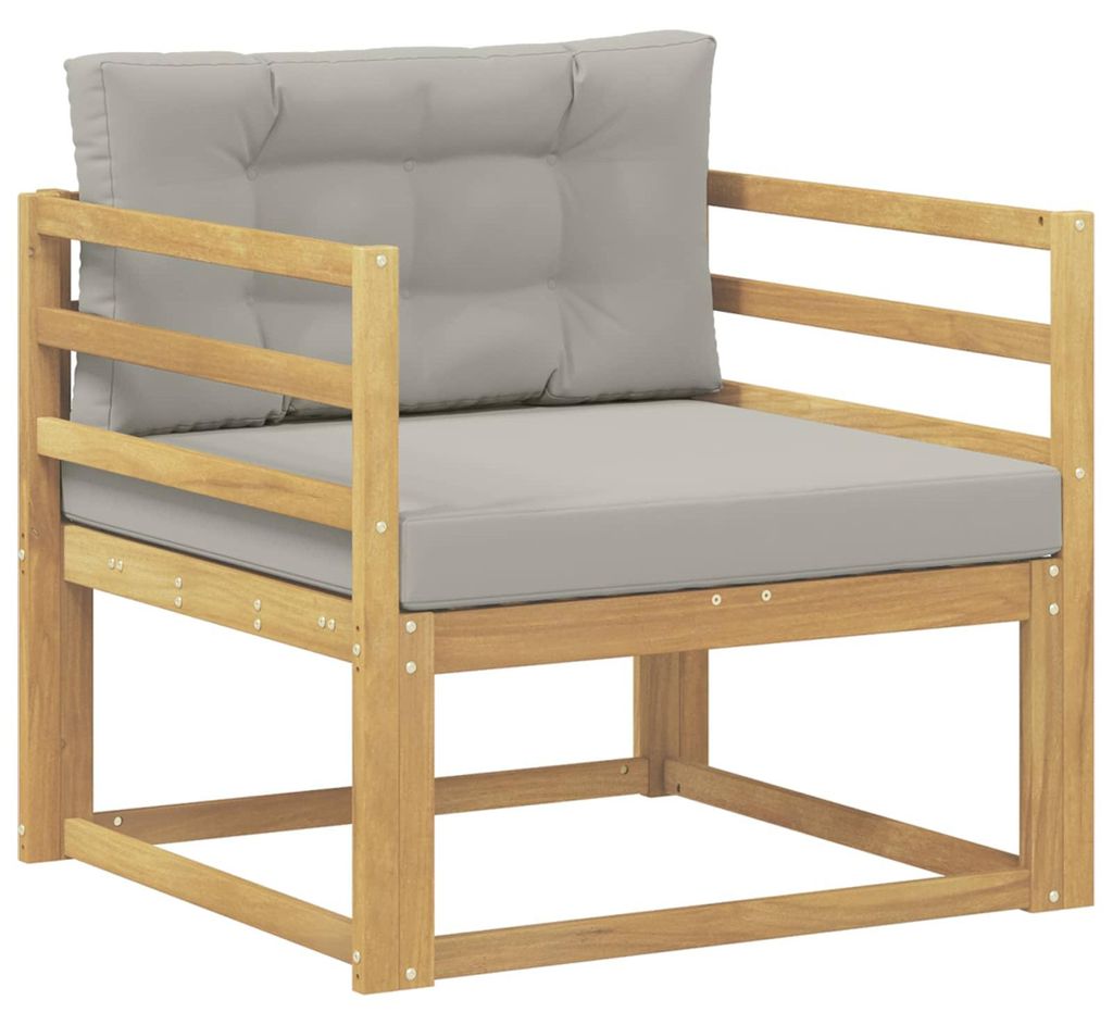 vidaXL Outdoor Mittelsofa Polyester Weiß