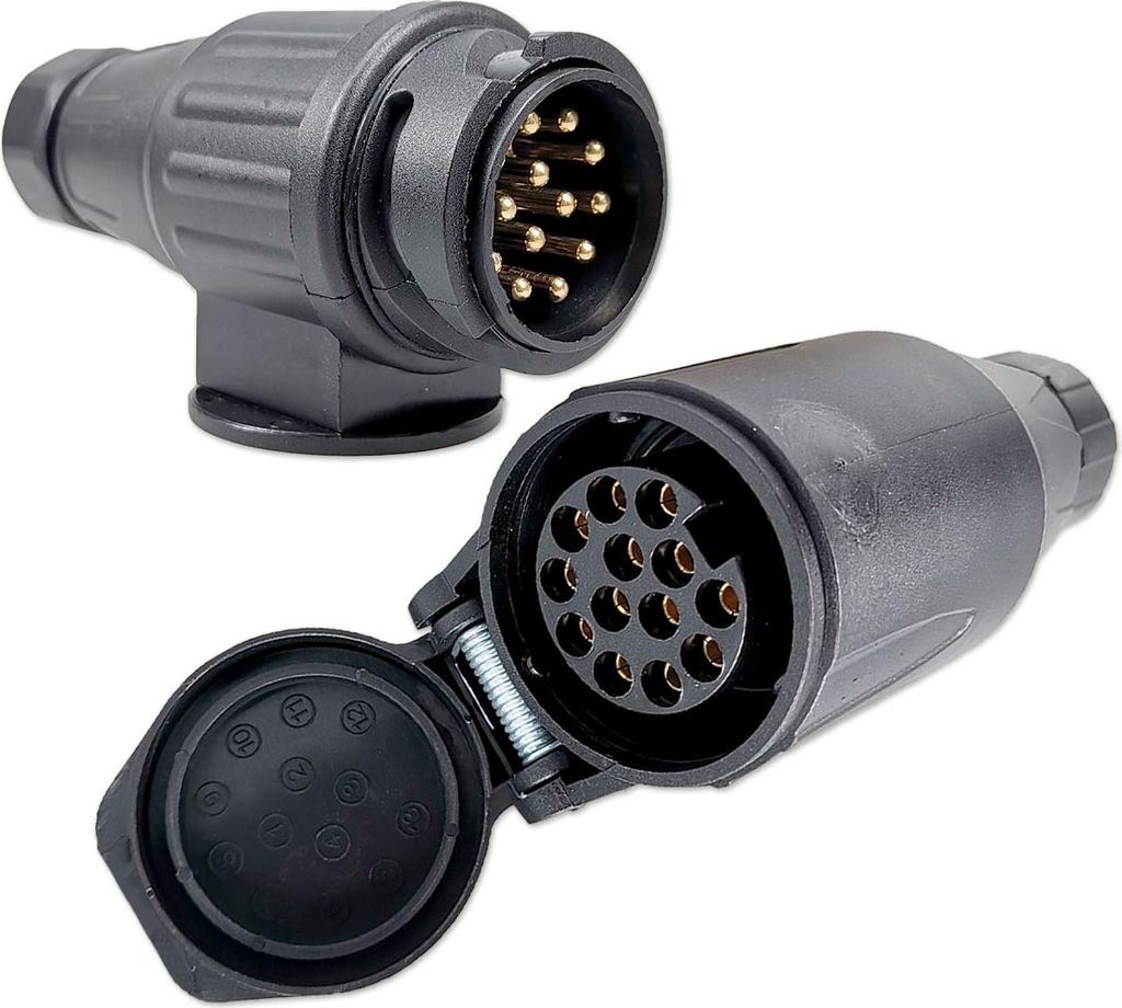 Anhängersteckersatz | 13-polig | 12V | fliegend | Stecker & Steckdose