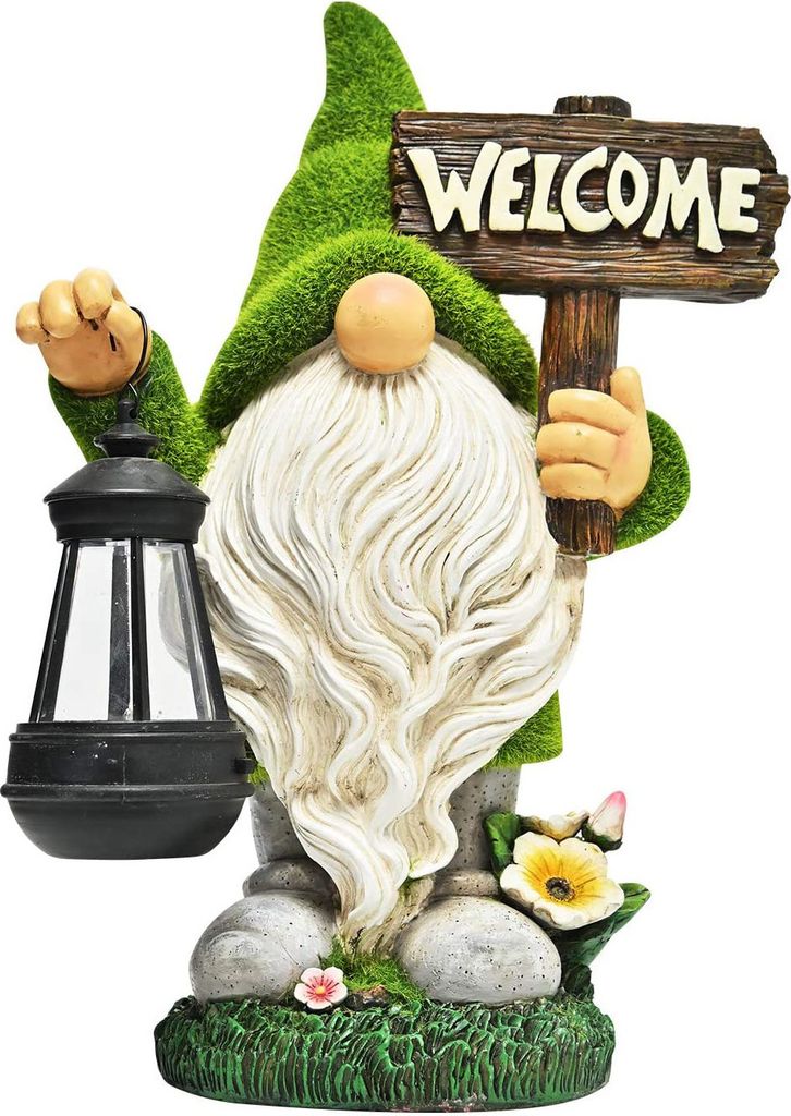 LED-Solar Gartenzwerg Welcome-Statue Produktbild 