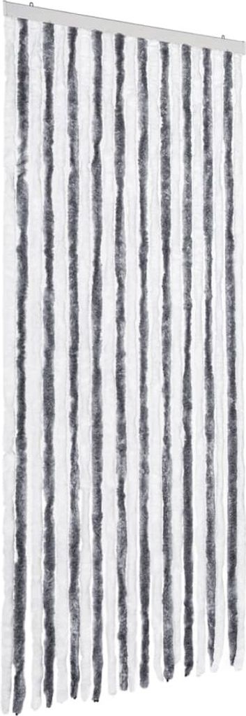 vidaXL Insektenschutz-Vorhang Grau und Weiß 90x200 cm Chenille