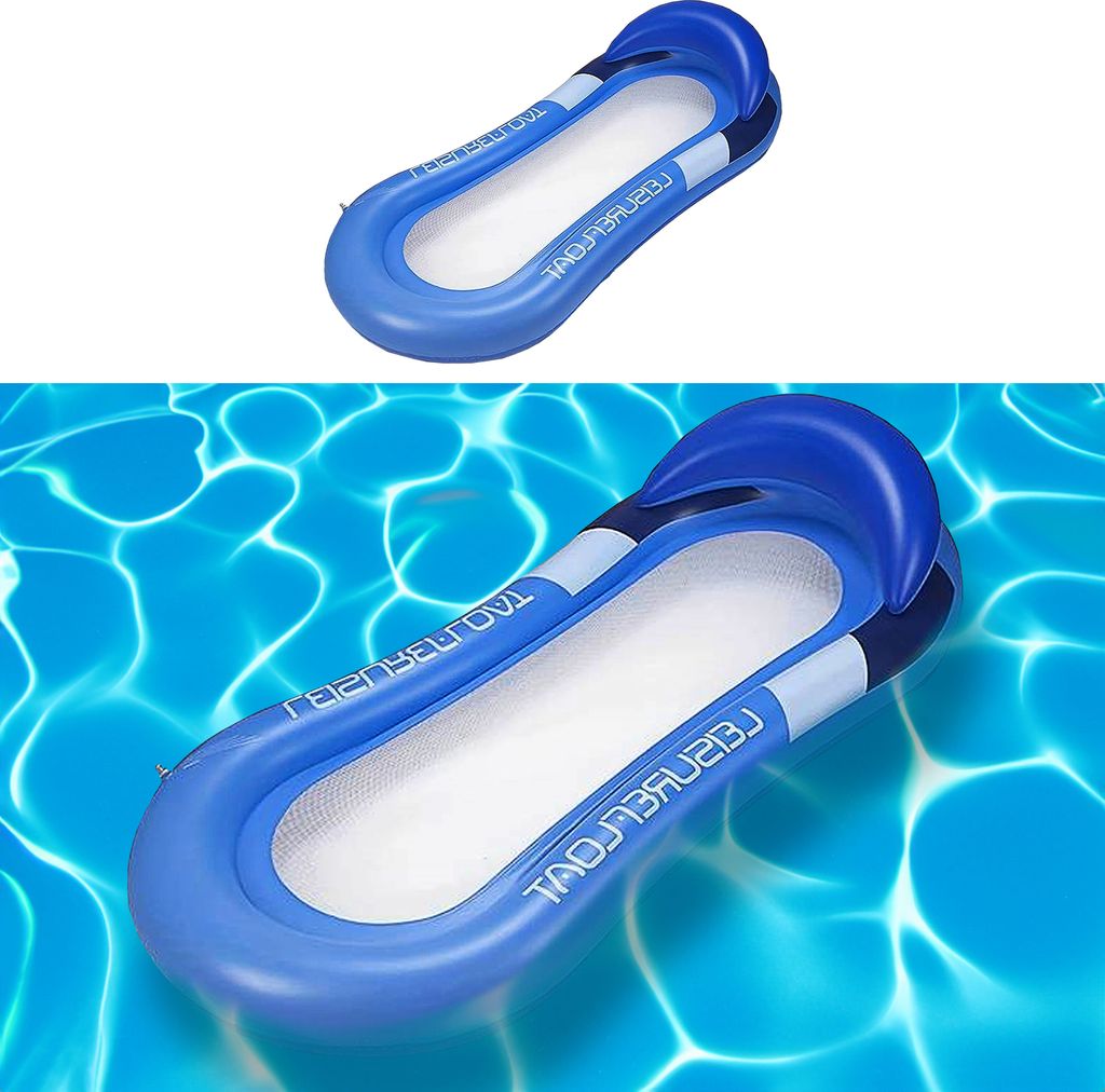 Wasserbett aufblasbar blau 160x90cm PVC Belastbarkeit bis Produktbild 