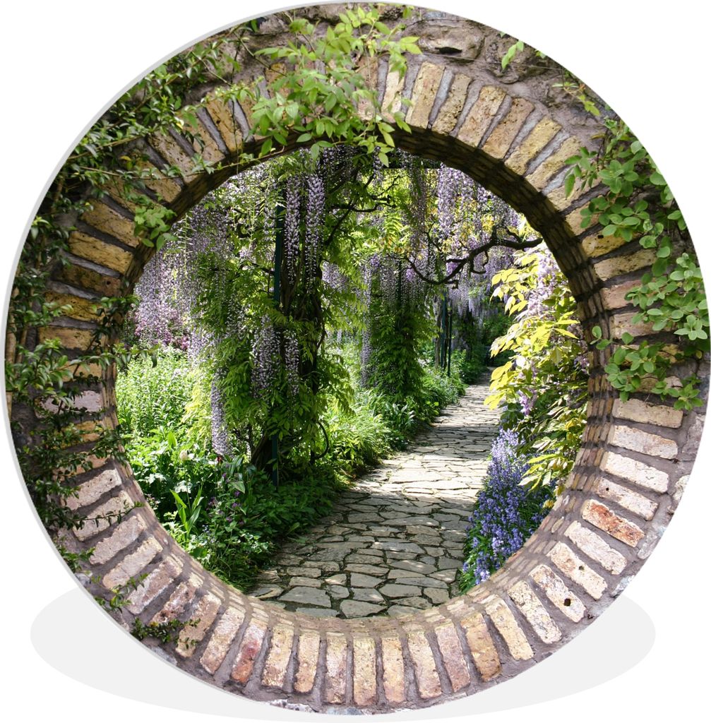 MuchoWow Rundes Wandbild - Runde Bilder Wald - Steine - Aussicht - Weg Ø 30 cm Kreis Wanddekoration Kunststoff - Wandkreis - Wandschmuck - Schla...