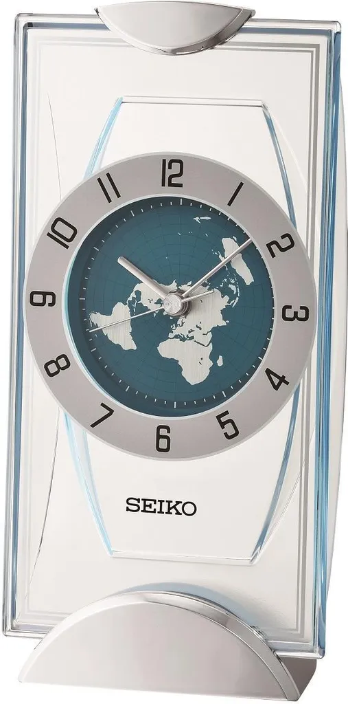 Horloge de bureau Seiko QXG152S en métal argenté pour un style moderne