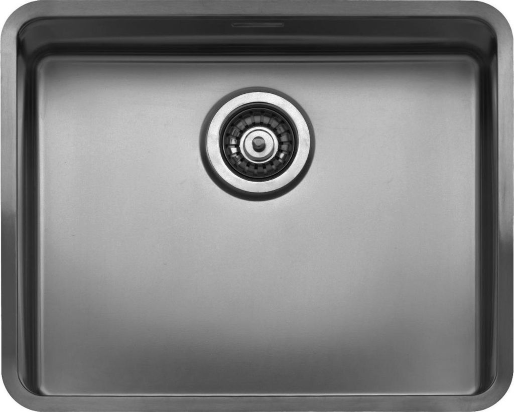 Reginox R39809 Edelstahlspüle OHIO 50x40 (L) OKG Gun Metal II ab Schrankbreite 60 cm / Flächenbündig / Flacheinbau / Unterbau