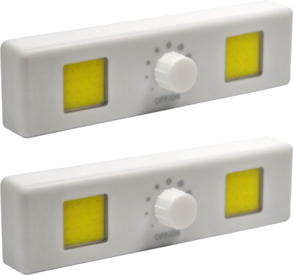 2x Universal Batterie COB LED-Lampe Dimmbar Schranklampe Unterbauleuchte Schrank Küche Leuchte