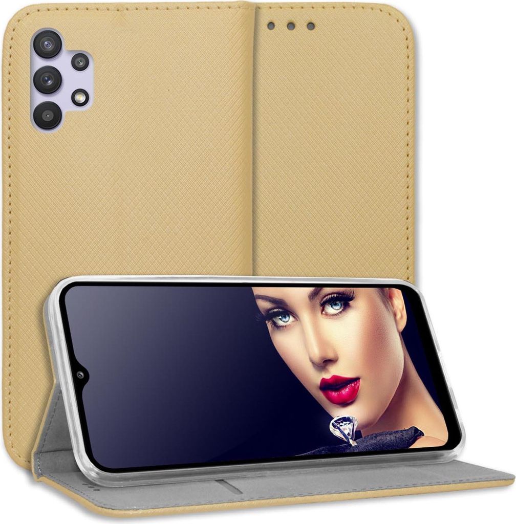 Bookstyle Schutzhülle Klapphülle Schutztasche Etui Cover für Samsung Galaxy A32 5G (SM-A326, 6.5'') - Gold