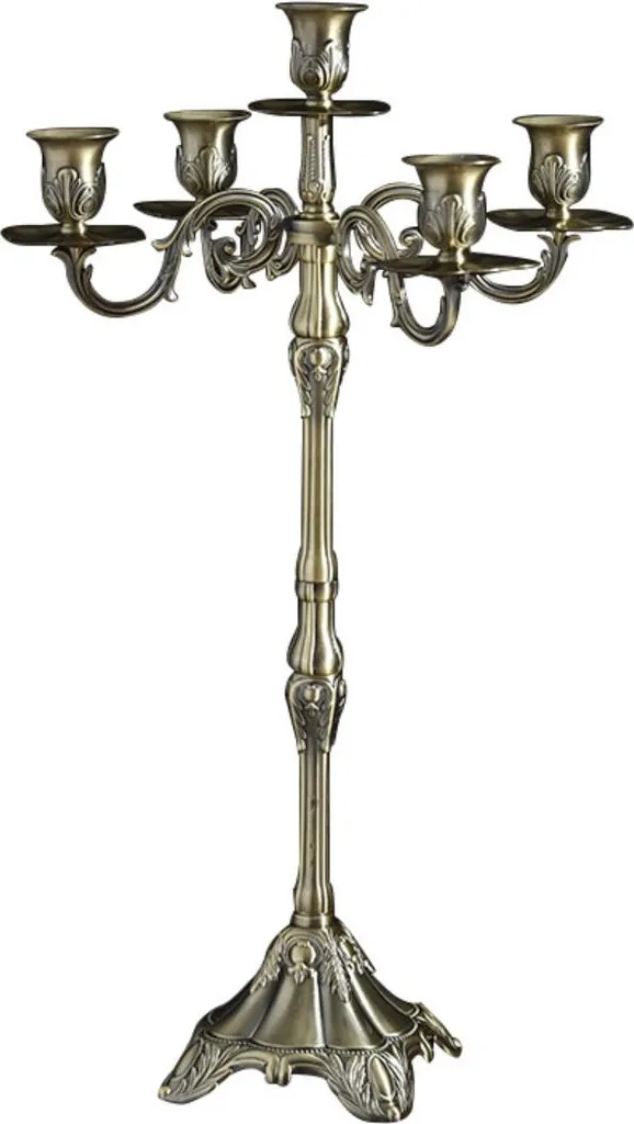 Candélabre Décoration Mariage Bronze 65cm - Chandelier 5 Feux pour Buffet