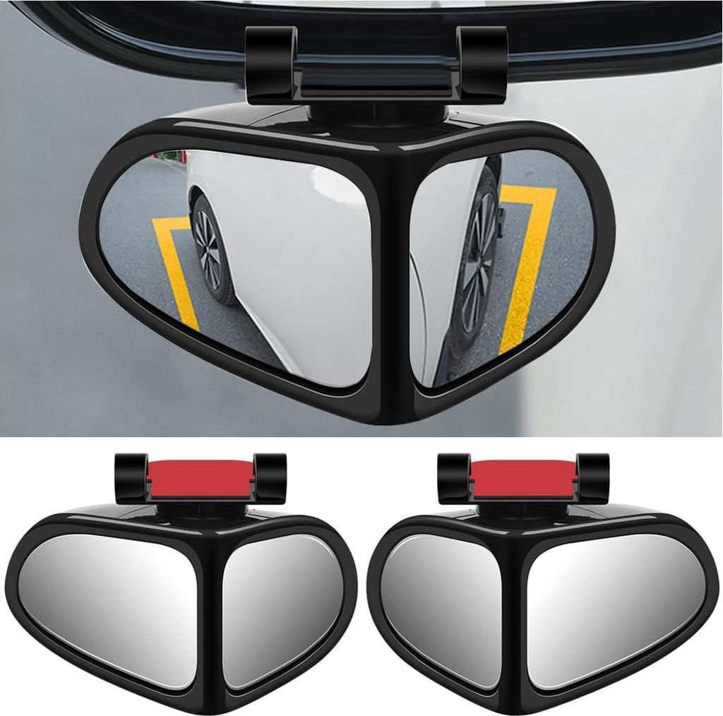 2-in-1 Auto Totale Blind Spot Spiegel 360 Grad Rotierbar Einstellbarer Weitwinkel Rückspiegel Universeller Weitwinkel Spiegel Zusatzspiegel für A...