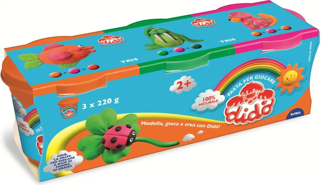 Pâte à Modeler FILA Didò Tris 660g - Couleurs Vives Haute Malléabilité