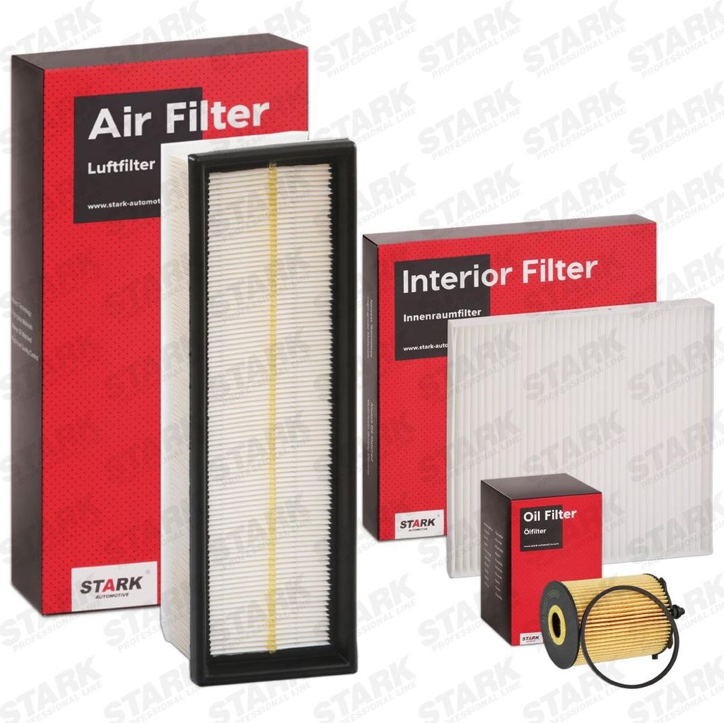 STARK Filterset Inspektionspaket Filtersatz für FIAT DOBLO Kasten/Kombi (263) passend für PEUGEOT 2008 Kombi (CU) 206 Schrägheck (2A/C) PARTNER ...