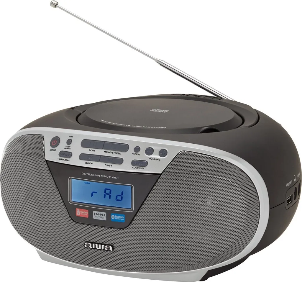 Poste Radio CD Bluetooth Argenté - Lecteur Audio Polyvalent et Design - 2