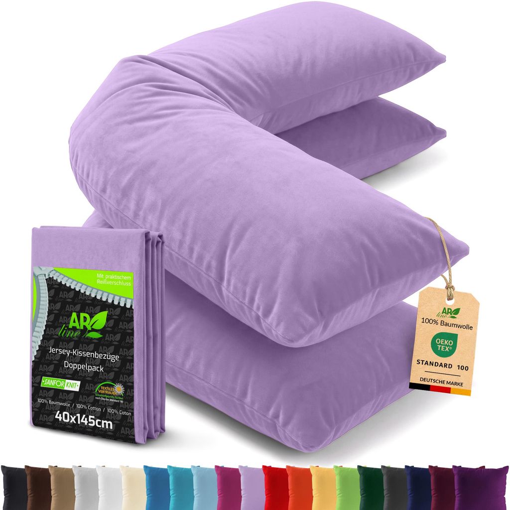 AR Line 2er Pack Jersey Kissenbezüge 40x145 Baumwolle – Produktbild 