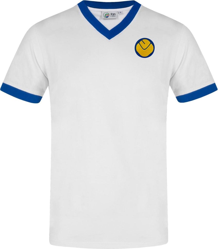 Leeds United FC - T-Shirt für Herren, V-Ausschnitt, Polyester GF1054 (L) (Weiß)