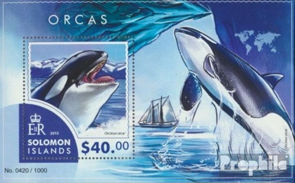Briefmarken Salomoninseln 2015 Mi Block 447 (kompl. Ausg.) postfrisch Orcas