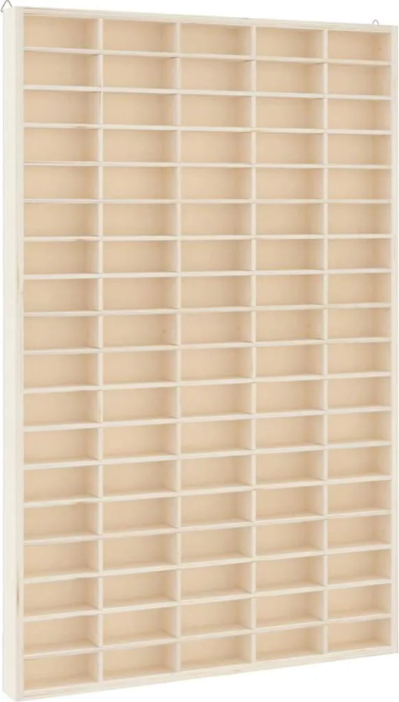 Vitrine en bois 90 cases pour objets de collection 50,5 x 4,5 x 79 cm