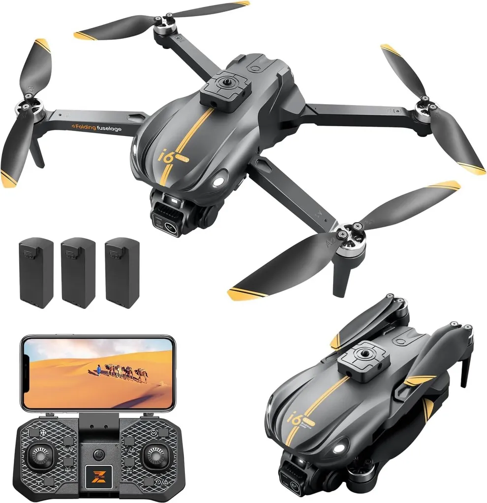 Drone quadricoptère pliable HD 1080P avec évitement d'obstacles auto