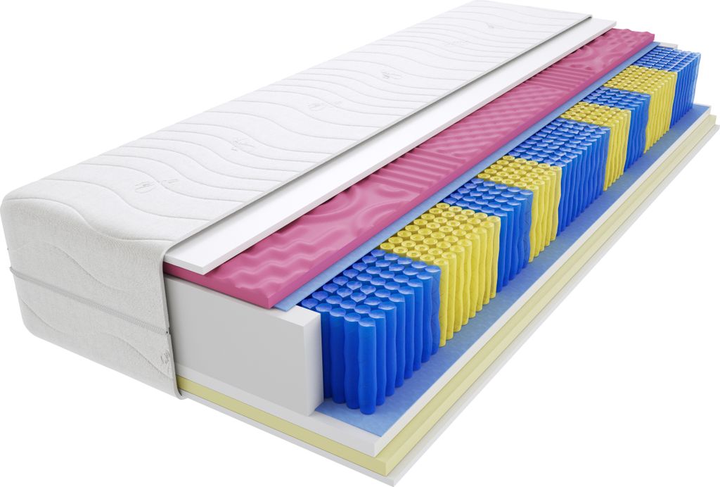 Matratze 105x220 cm Doppelmatratze, H3 Mittelfest Federkernmatratze, Taschenfederkernmatratze 20 cm Hoch Visco Memory Profilierter Moletschaum Hypo...