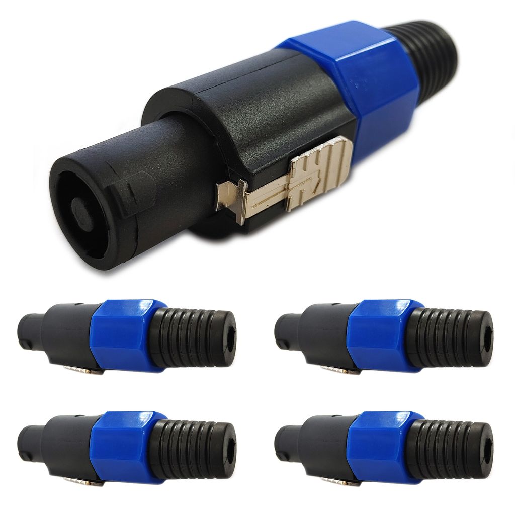 4x PA Lautsprecherstecker 4-Polig Boxenstecker Knickschutz Speakon Kompatibel