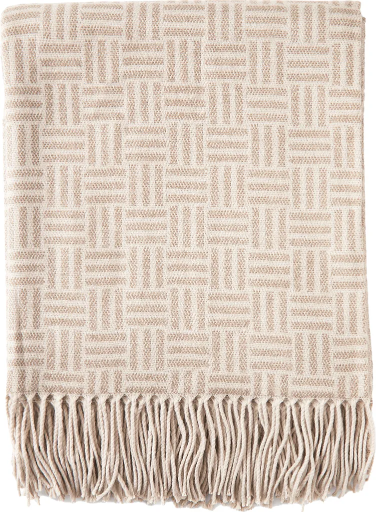Sublimez votre lit avec le jeté Lenox Vinga marron design géométrique