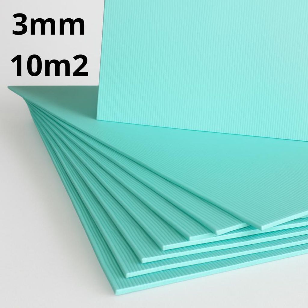 XPS Trittschalldämmung 3 mm – 10 m2 – 20 % dichter – Unterlage für Laminat & Parkettböden