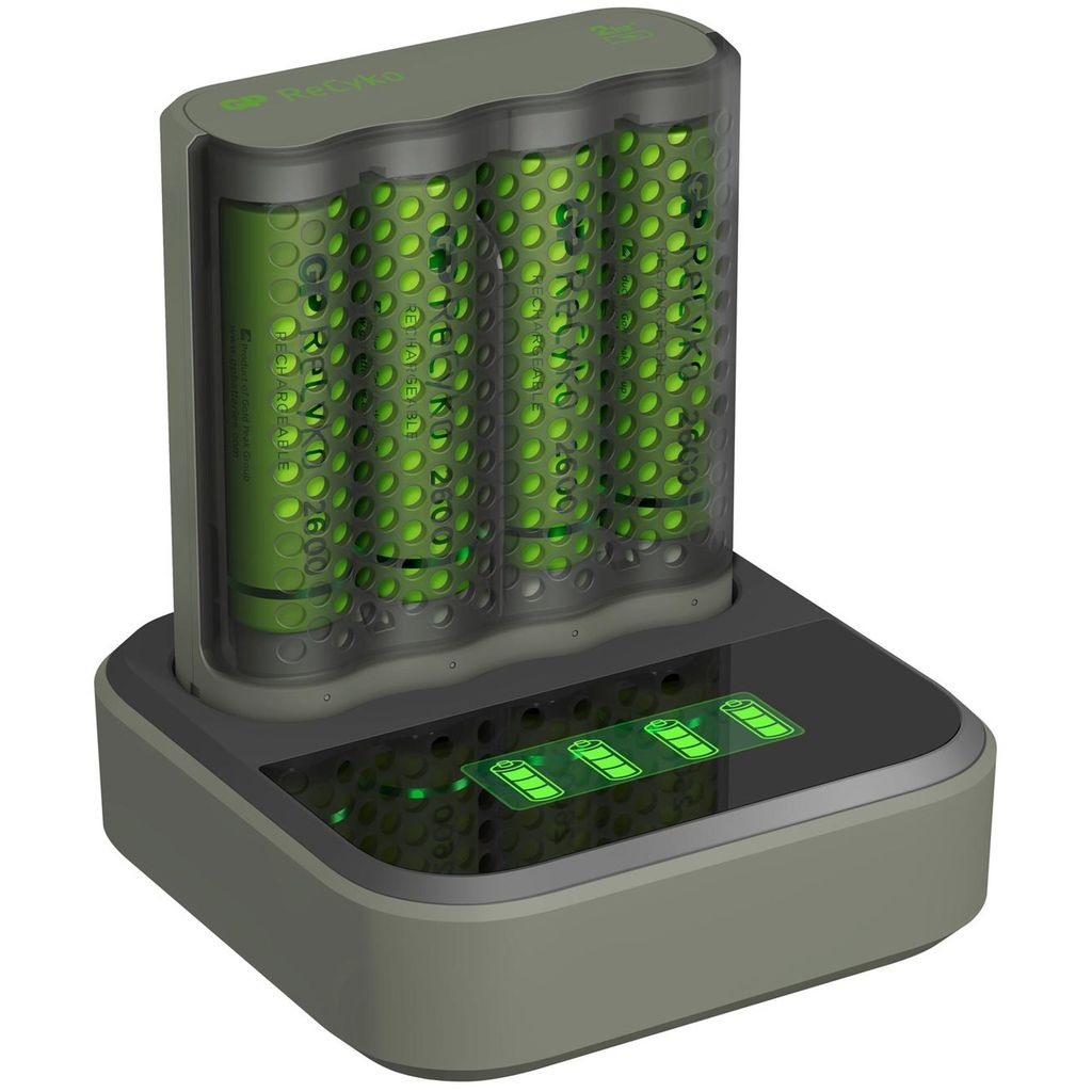 GP ReCyko M4D45 4-fach LCD 4Port Docking St. + 4x AA NiMh 2600mAh