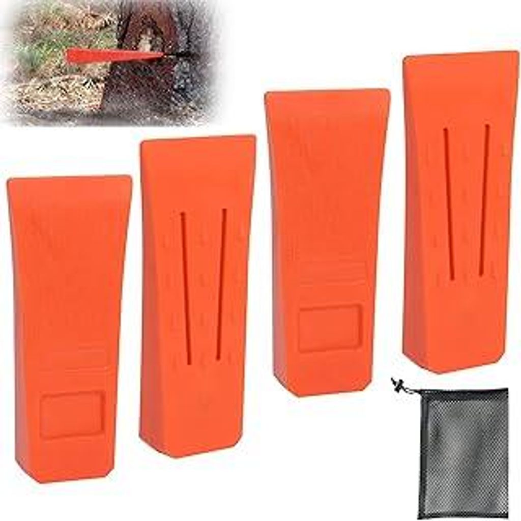 Intckwan 6 Kettensägen Fällkeil mit Spikes für Sicheres Fällen, Spaltkeil für Holz aus ABS-Kunststoff mit Tasche, Robust und Langlebig, Forst ...