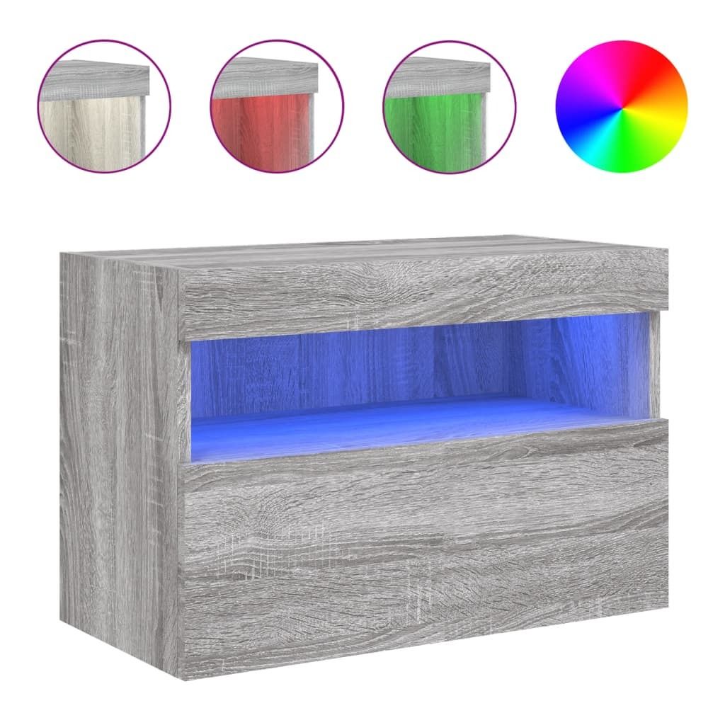 vidaXL Armoire TV murale avec lampes LED Gris Sonoma Image du produit 