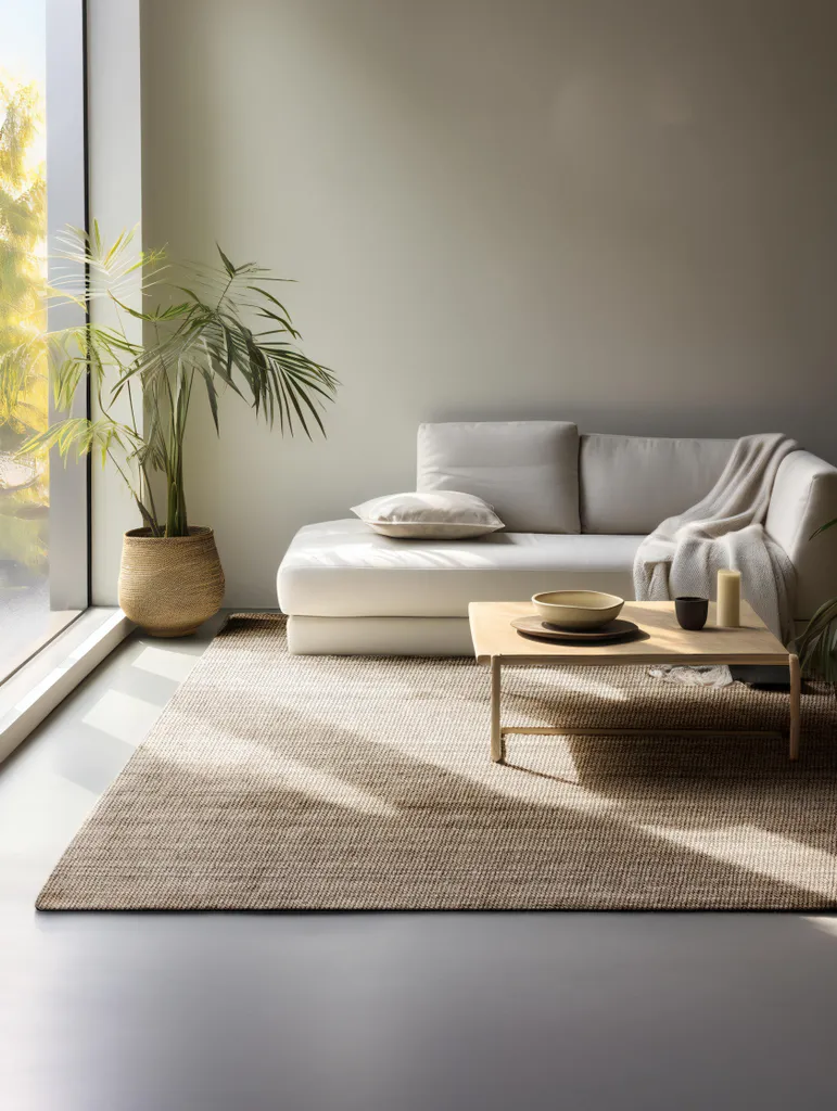 Tapis Jute Robuste 80x150 cm Gris et Marron - Texture Bouclée - 2