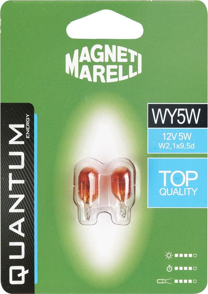 Quantum Energy Magneti Marelli WY5W Paar Autoglasbirnen 12V 5W W2.1X9.5d Sockel