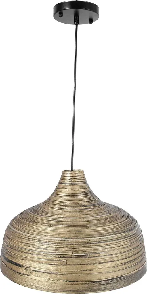 Lampada a Sospensione Bambù VIVANNO SOLARI Oro 38x25 cm | Design Boho