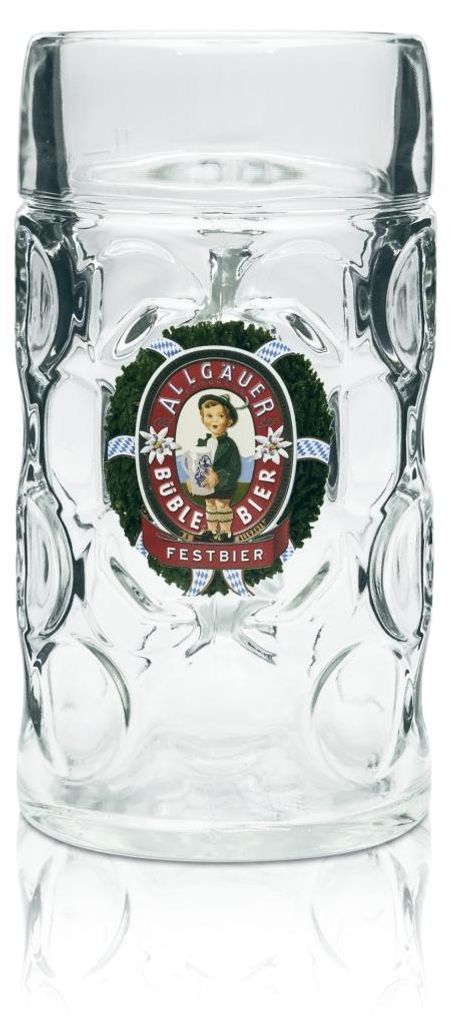 Allgäuer Büble Bierglas Maßkrug 1l Festbier Edition Kontur Produktbild 