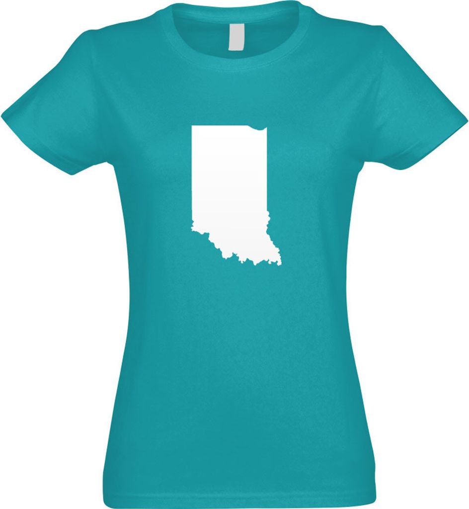 Kiwistar - T-Shirt tailliert - Damen - türkis - USA - Indiana Indianapolis - mit Motiv Bedruckt - Funshirt Design - Sport - Freizeit - Damen - S