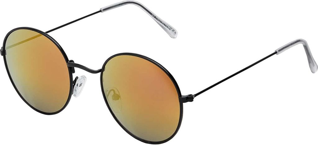 Damen Herren Sonnenbrille Rund Form Verspiegelt 80er Modern Urlaub Strand 30569 Rot-Gelb
