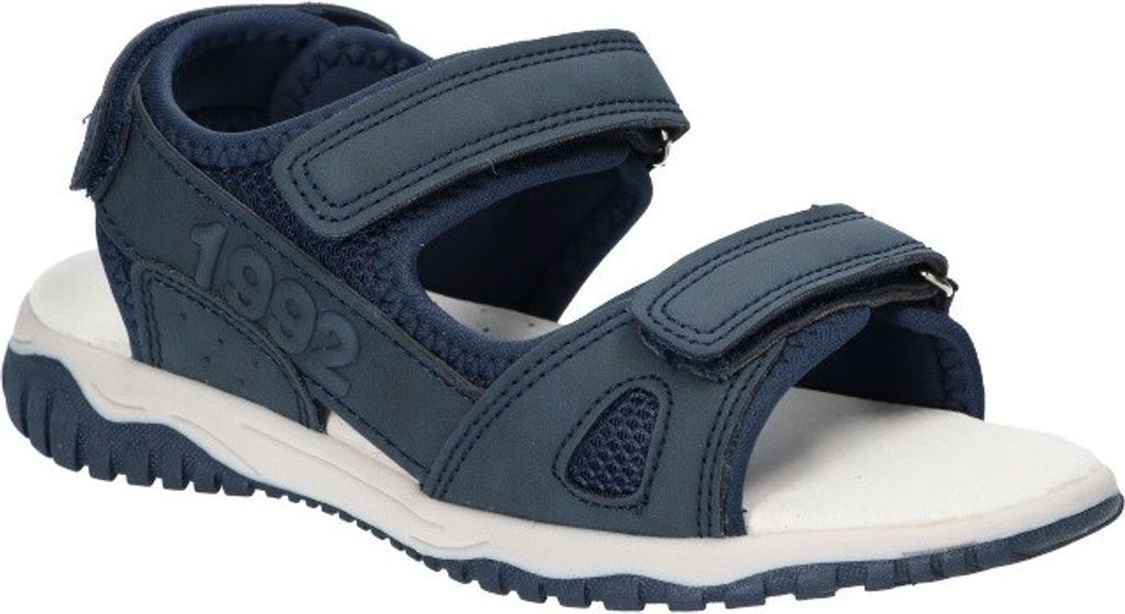 AMERICAN CLUB RL168 Solide KinderSandalen, Naturleder Innensohle, Klett Sandalen, Sportsandalen, Marineblaue 35