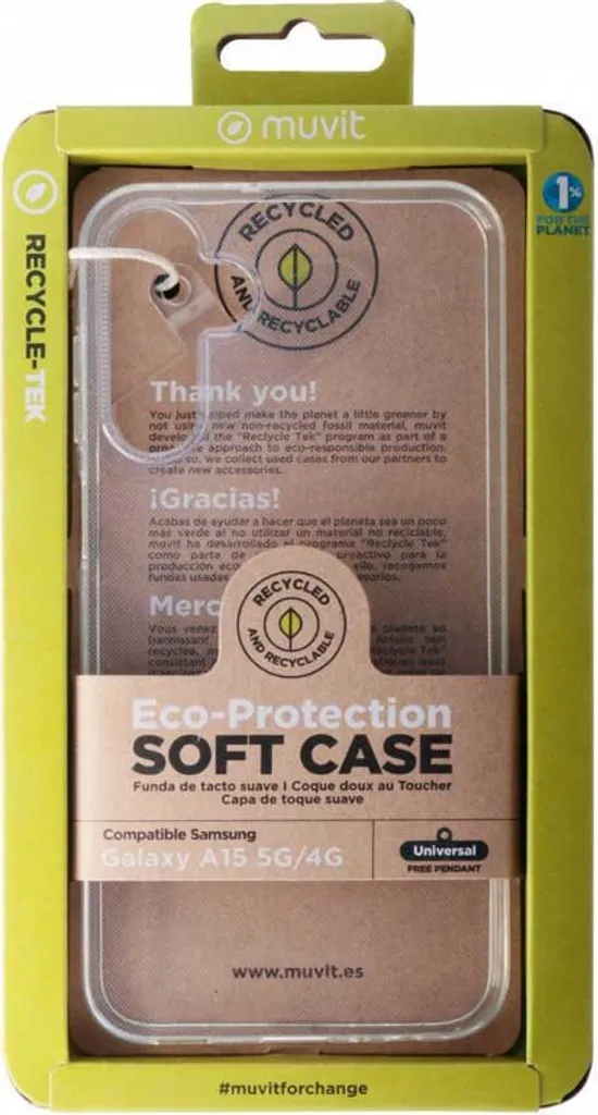 Offerta Cover Samsung Galaxy A15 4G/5G Muvit Trasparente Eco
