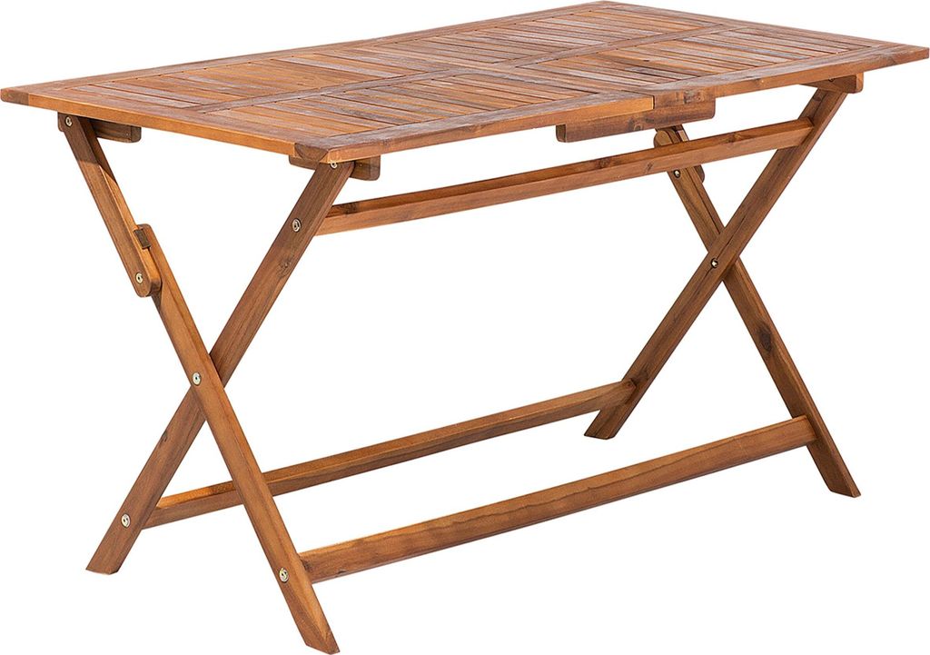 BELIANI Gartentisch braun Akazienholz 140x75 cm Terrasse Outdoor