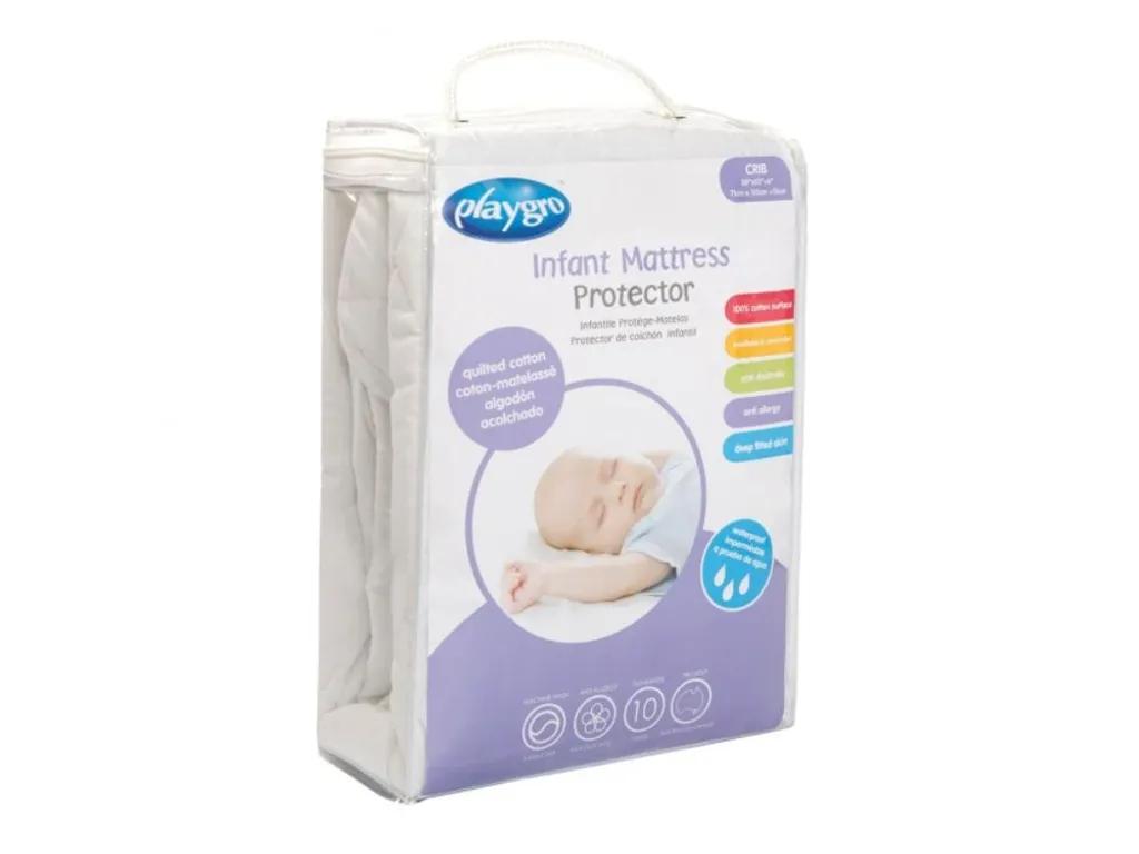 Protège-matelas Playgro 60x120 coton : stop à l'humidité et allergies