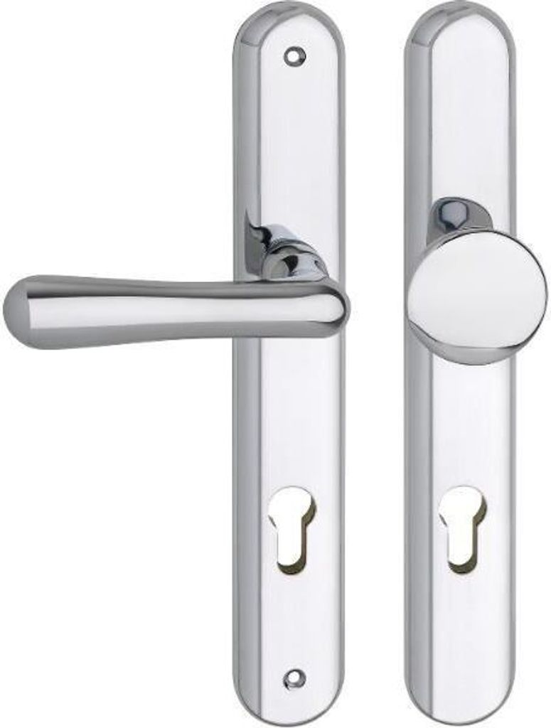 GRUNDMANN Sicherheitswechselgarnitur ELEGANT, PZ88,Messing verchromt ÖNORM