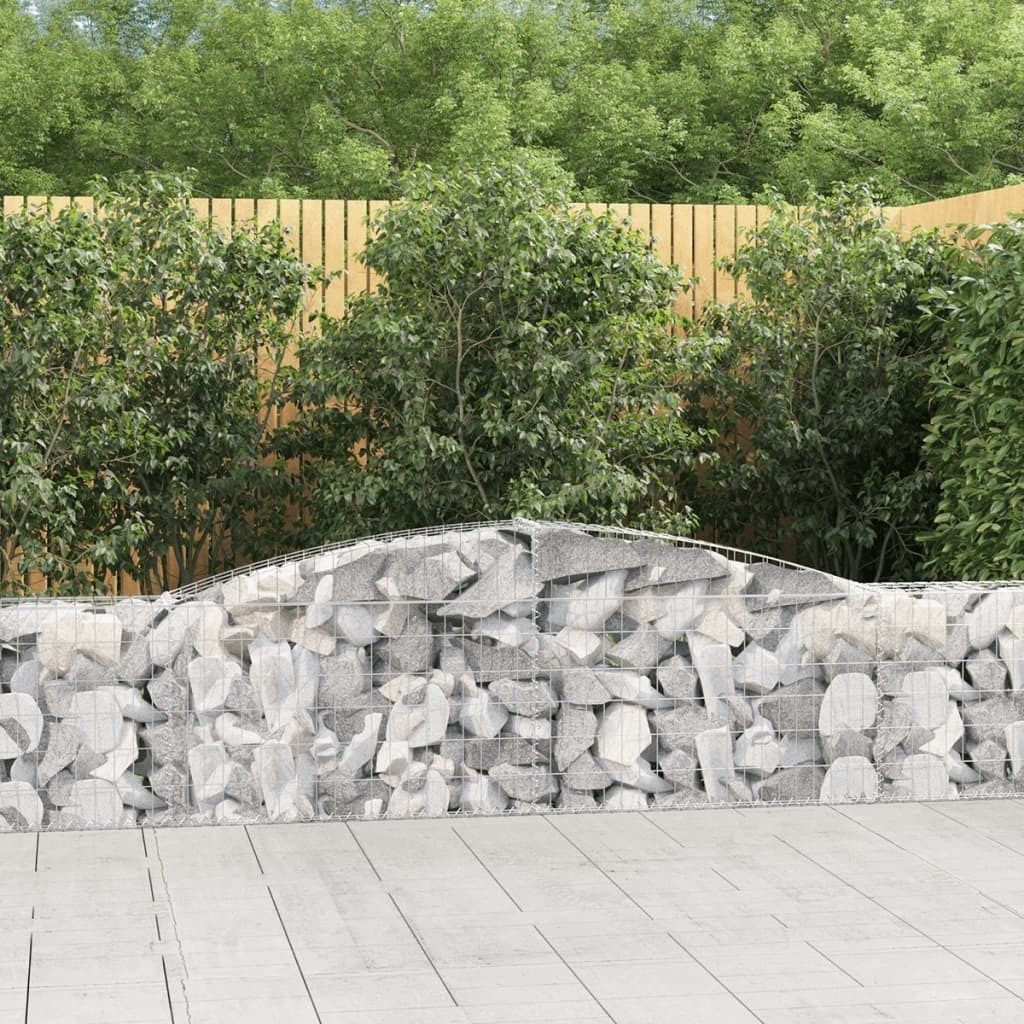 Maison Exclusive - Gabionen mit Hochbogen 3 Stk. 400x30x60/80 cm Verzinktes Eisen