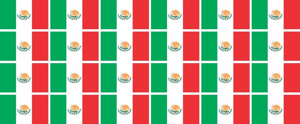 Mini Aufkleber Set - Pack glatt - 33x20mm - selbstklebender Sticker - Mexico - Flagge / Banner / Standarte fürs Auto, Büro, zu Hause und die Schu...