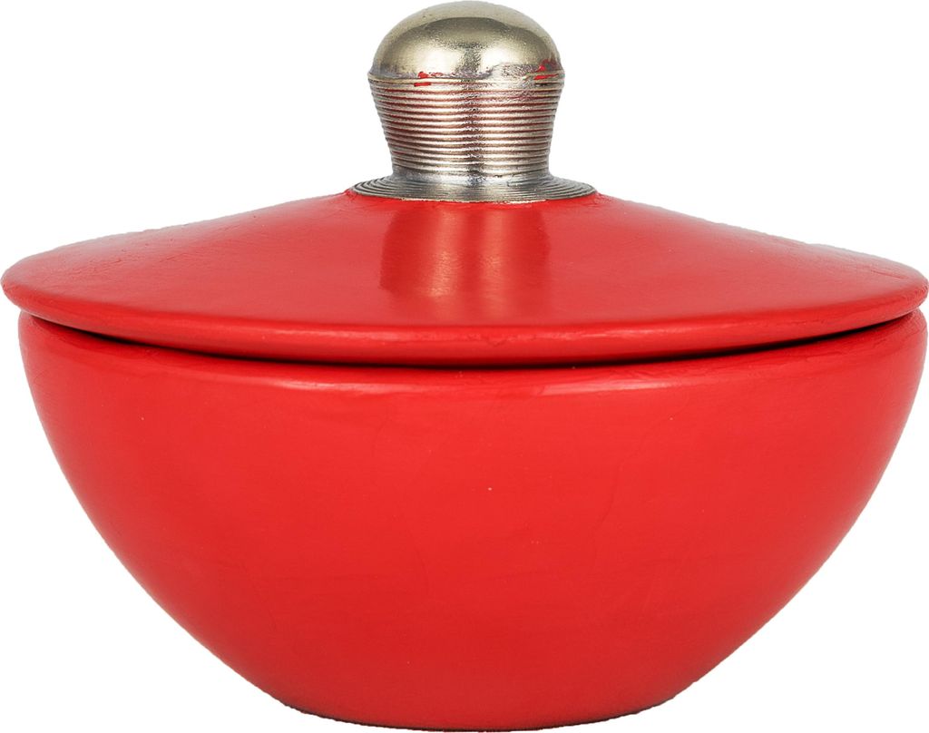 Orientalische Tadelaktdose Dosen aus Tadelakt Freira Rot 11cm | Marokkanische Minzdose Tee Kaffee Dose aus Marokko | Orient Vintage Vorratsdose Gew...