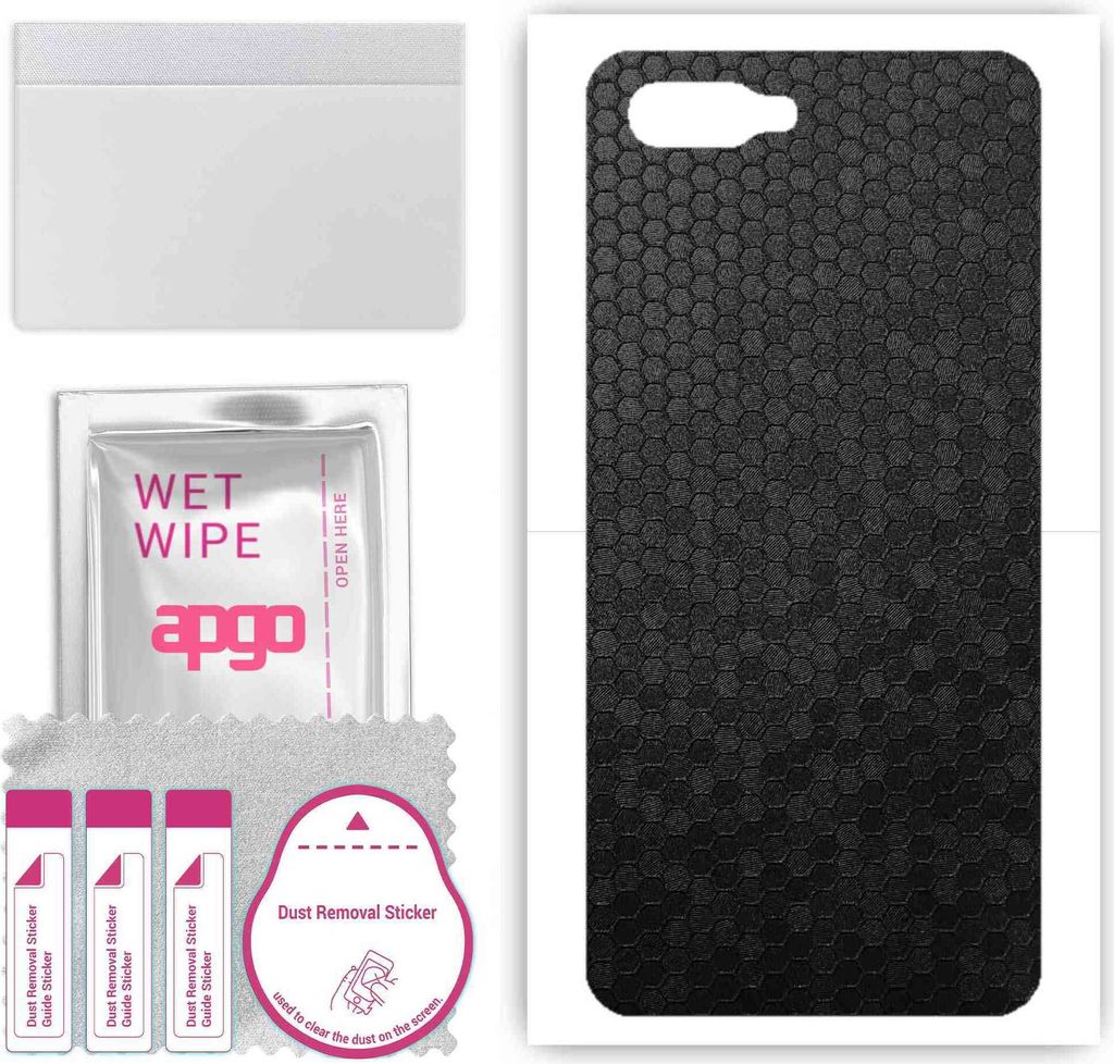apgo Rückseite Schutzfolie, Skin, kompatibel mit Oppo RX17 Neo, Hinten Displayschutzfolie aus Vinylfolie, kratzfest, einfache Montage - Schwarze H...