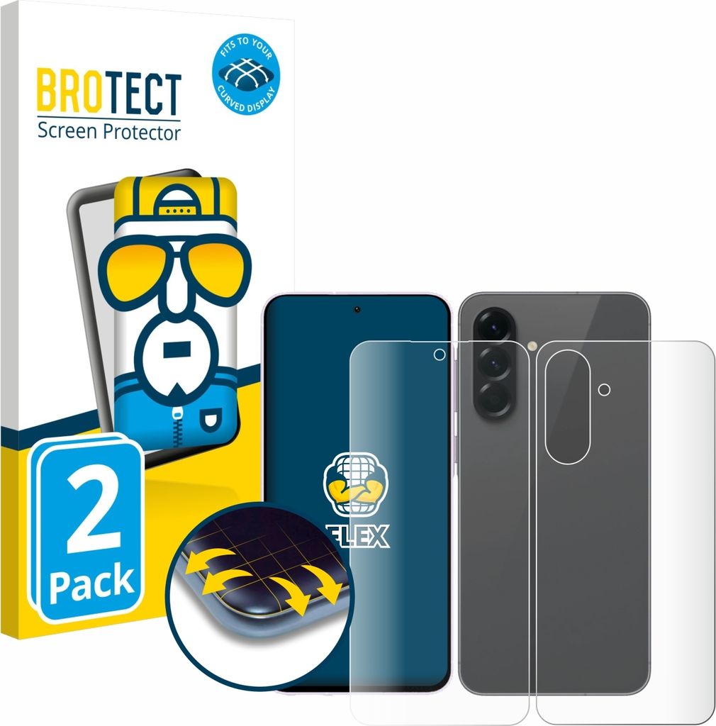 2x BROTECT Fullscreen Schutzfolie für Samsung Galaxy A56 5G (Display+Rückseite) Displayschutz Folie Fullcover Klar Transparent