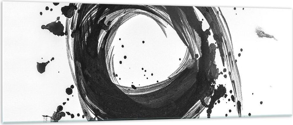 Bilder auf glas - Einteilig - Abstraktion Rad Aquarell - 140x50cm - Glasbilder - Wandbilder - Bilder - zum Aufhängen bereit - Wanddekoration aus G...